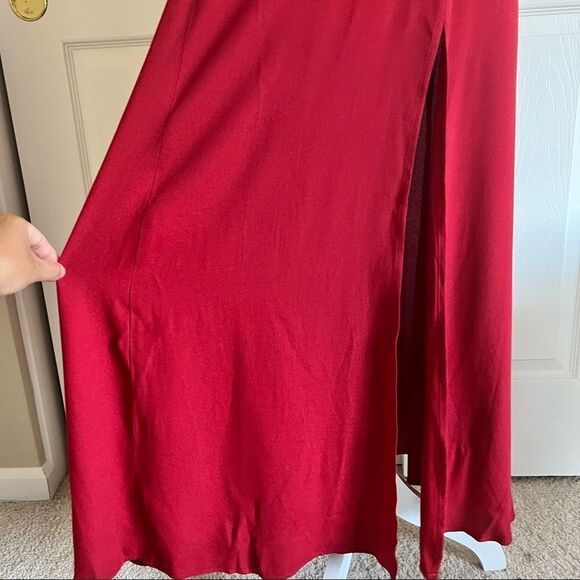 Reformation Lawrence One Shoulder Midi Dress in Crimson US 8 - Picture 8 of 10